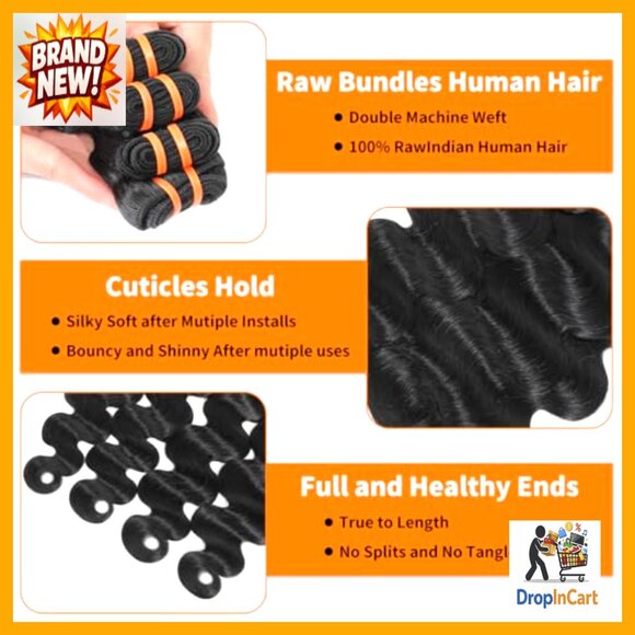 Body Wave Human Hair Extensions 100% Remy Virgin Bundles Silky Soft Full